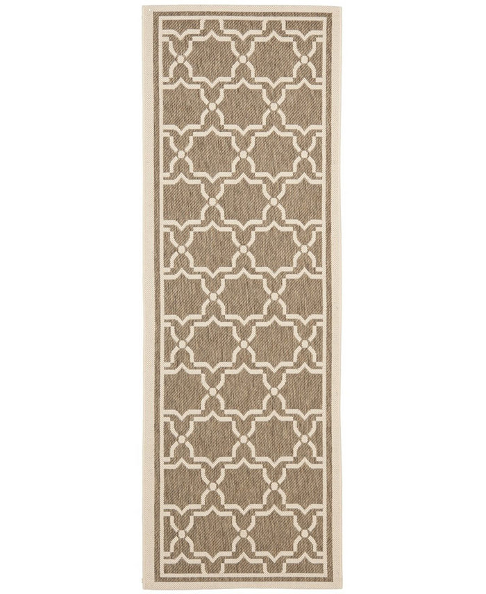 Safavieh Courtyard CY6916 Brown and Bone 2'3 x 6'7 Runner Outdoor Area Rug