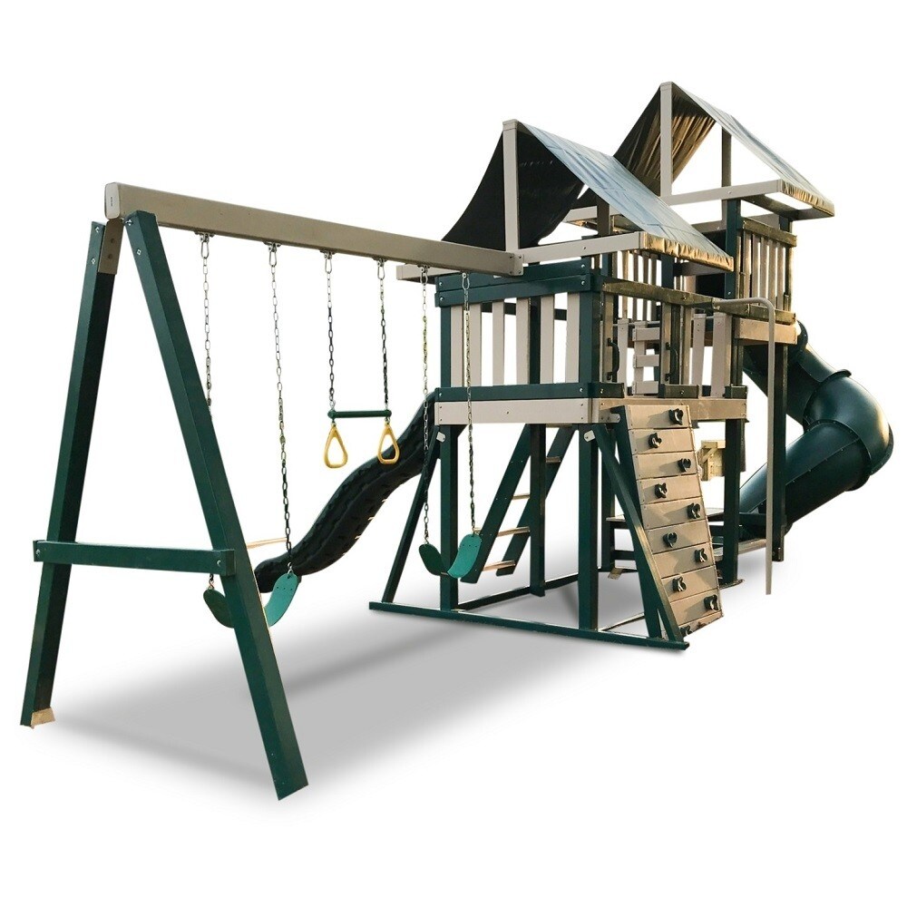 Congo Monkey Playsystem 3 with Swing Beam   Green and Sand