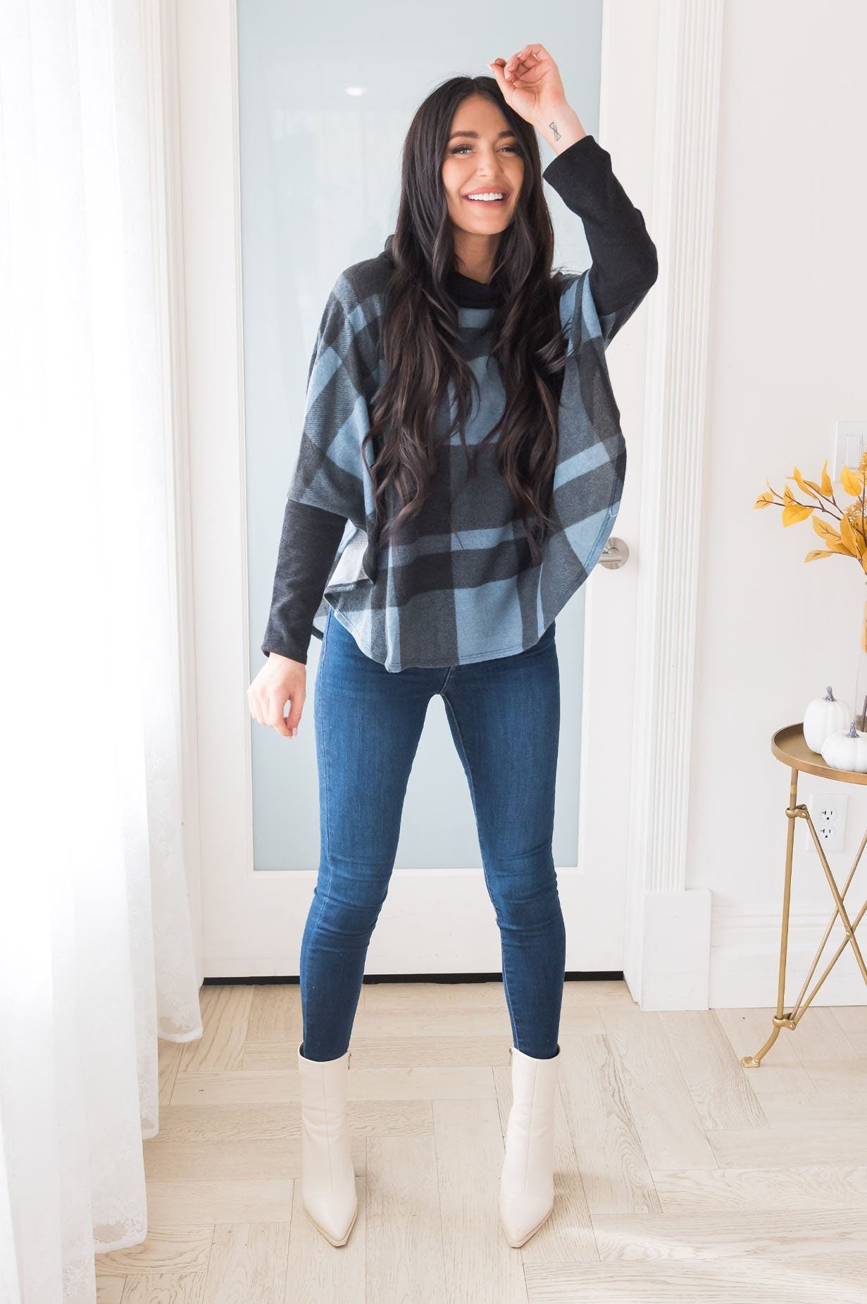 Cozy Up Modest Poncho Sweater