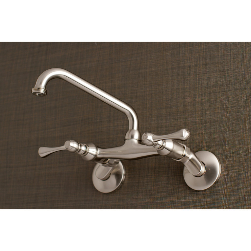 Kingston Brass 2 Handle Wall Mount Laundry Faucet   Traditional   Utility Sink Faucets   by GwG Outlet  Houzz