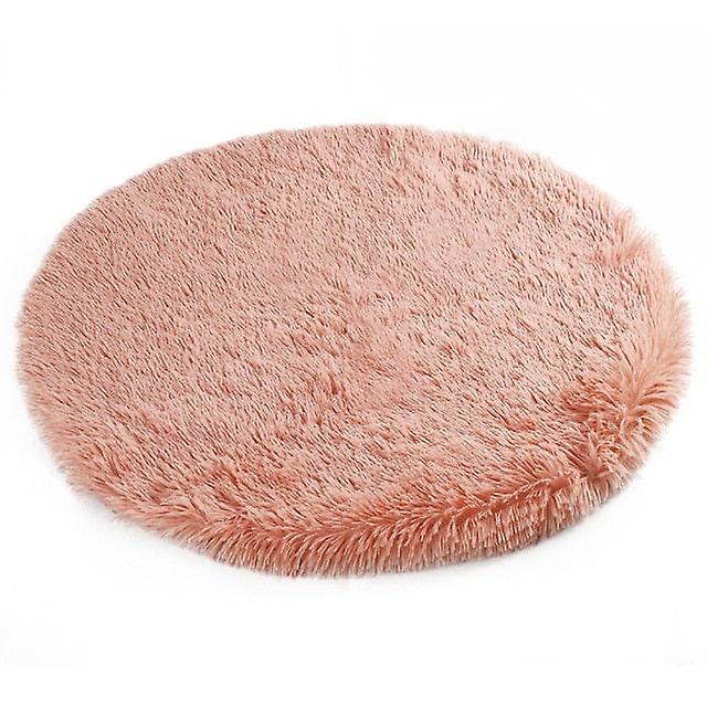 Super soft round plush dog mat