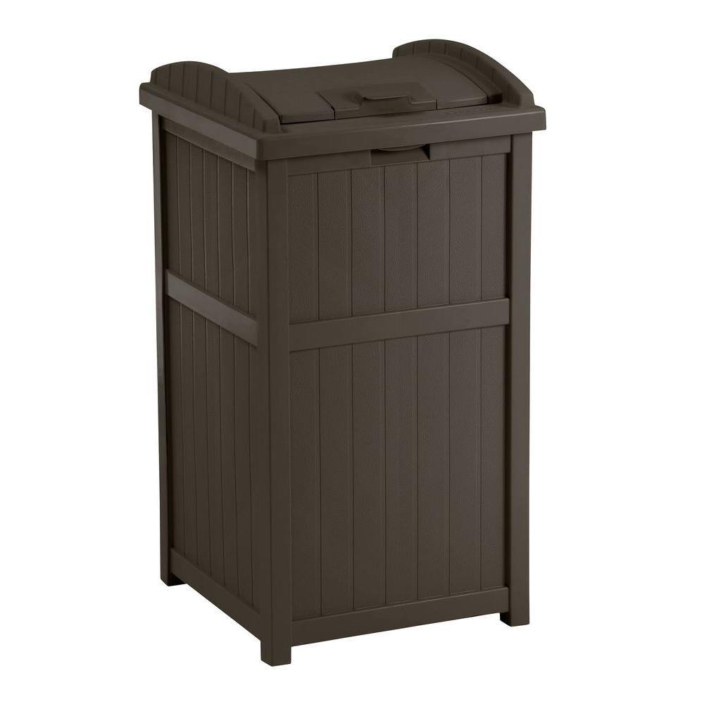 Suncast Trash Hideaway 30 Gallon Outdoor Trash Can with Lid GH1732J