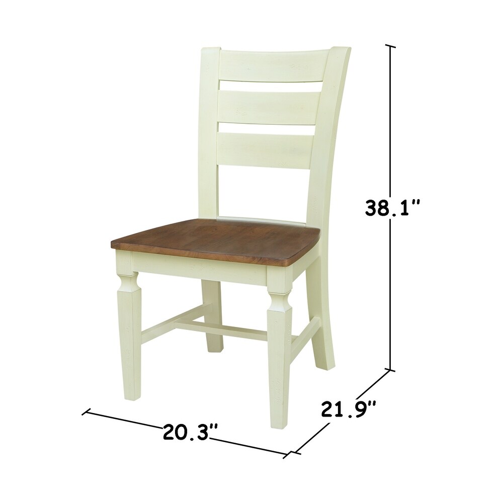 44 in. Round Top Dining Table with 4 Ladderback Chairs