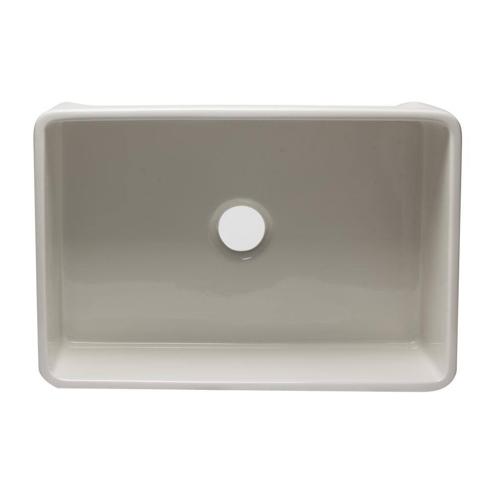 ALFI BRAND AB3020SB-B Farmhouse Fireclay 29.75 in. Single Bowl Kitchen Sink in Biscuit AB3020SB-B