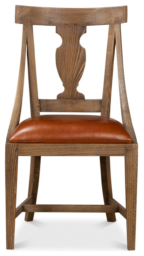Fireside Vineyards Dining Chairs Set of 2 Husk Leather Seat   Traditional   Dining Chairs   by Sideboards and Things  Houzz