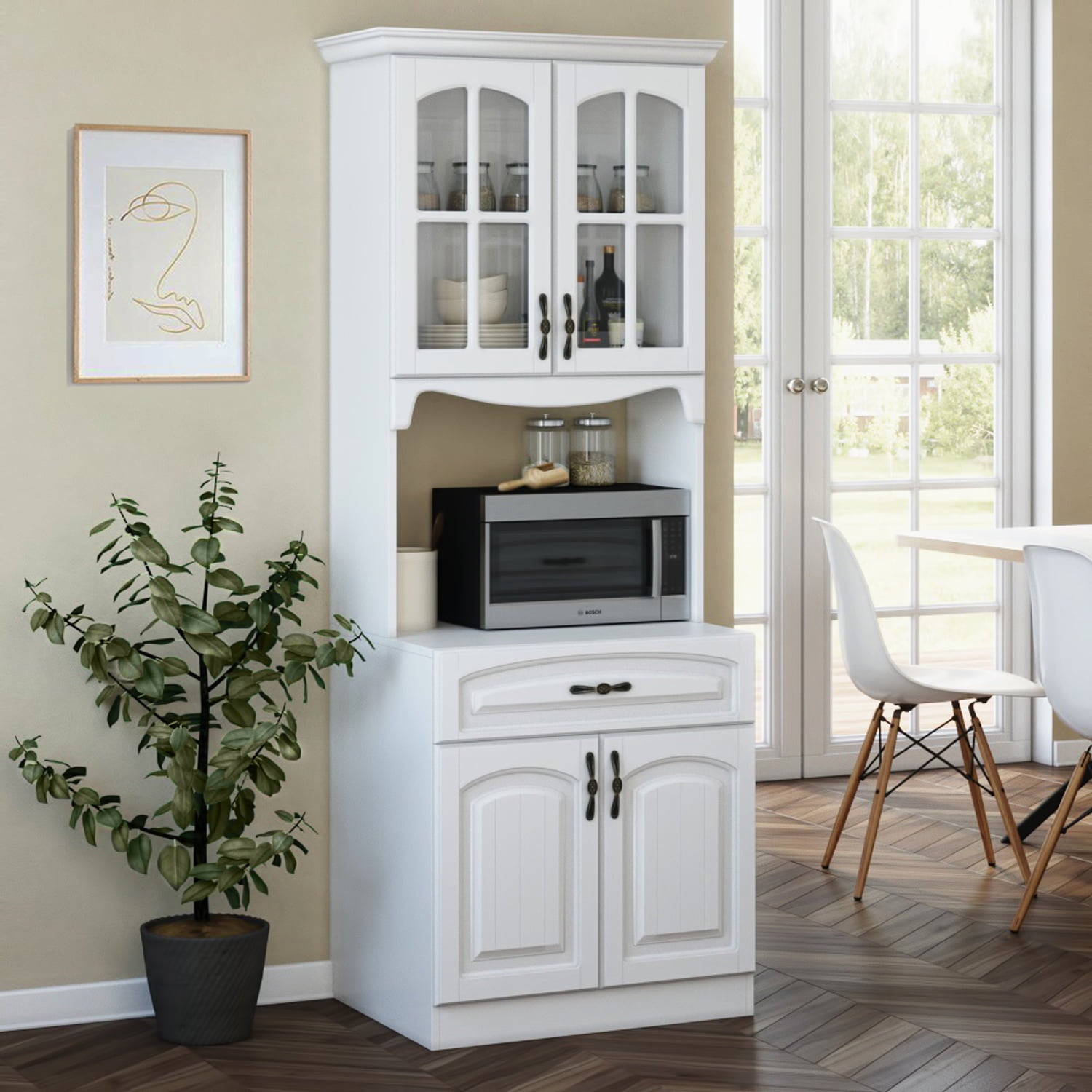 Living Skog Pantry Kitchen Storage Cabinet White MDF White