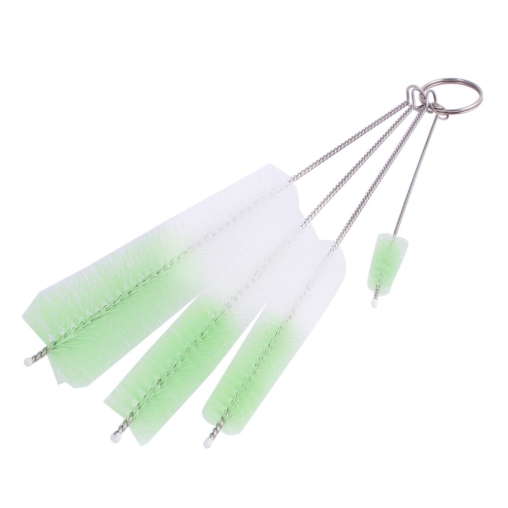Kitchen Tube Kettle Spout Teapot Nozzle Clean Brush Tool Set 4 in 1 Green   Silver Tone  White  Green