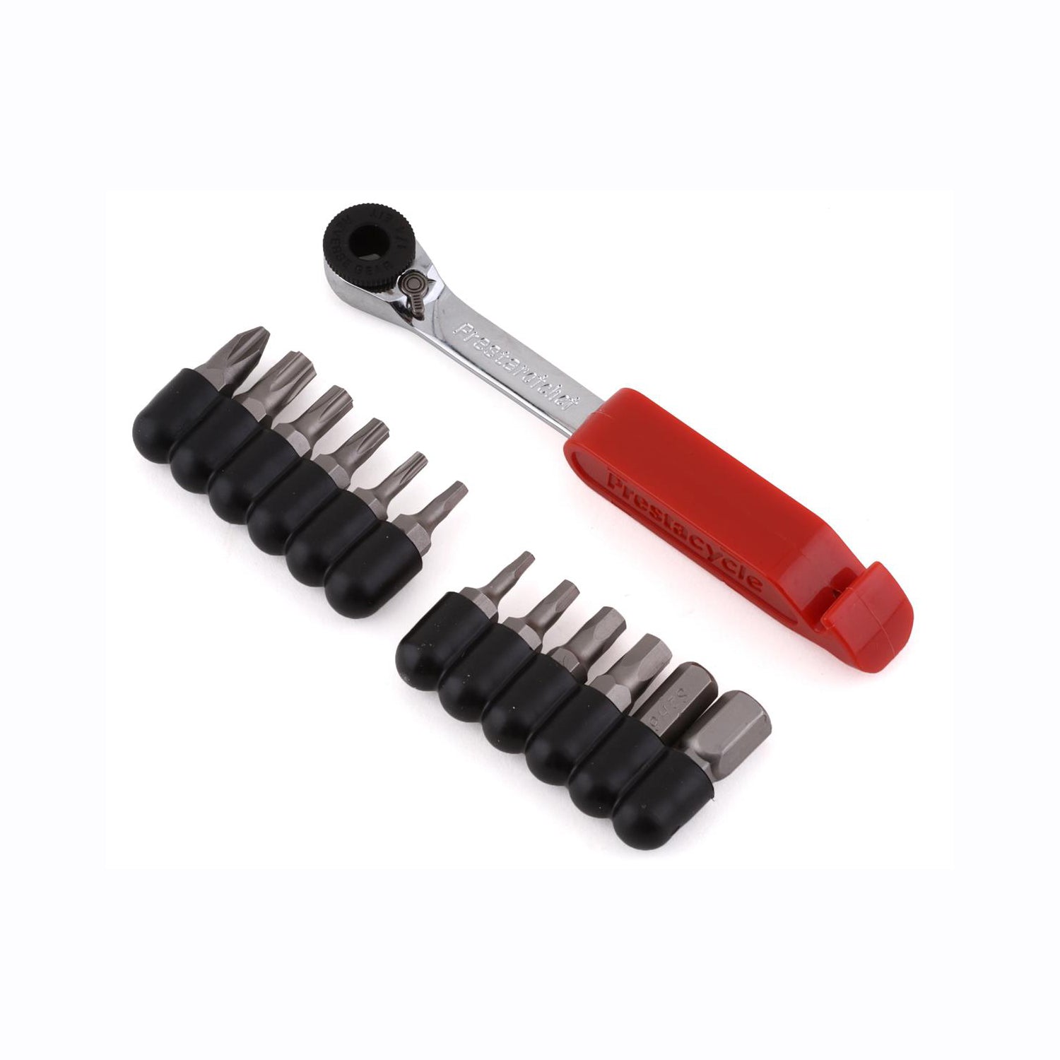 PrestaCycle PrestaRatchet Multi-Tool with 20 Bits - Red-Silver