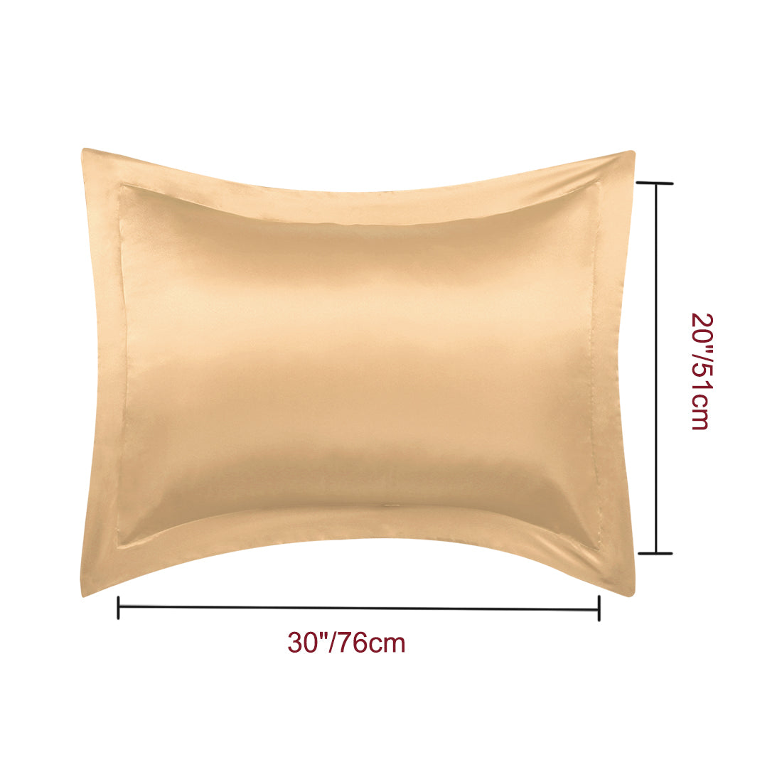 PiccoCasa 2 Pcs Satin Pillowcases， Breathable Pillow Shams， 20