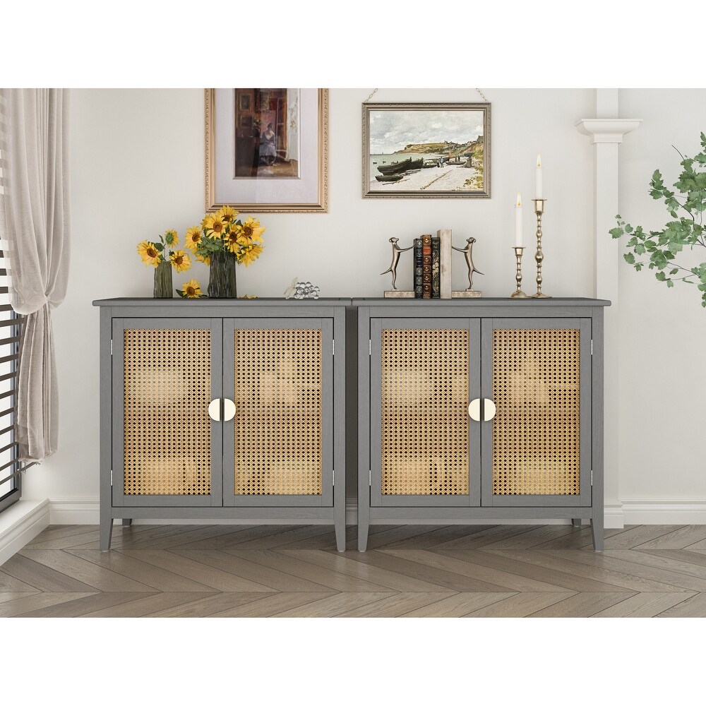 2 Door Cabinet Naturel Rattan