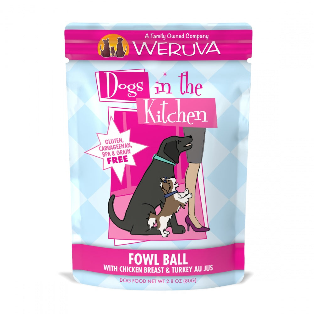 Weruva Dogs in the Kitchen Fowl Ball Grain Free Chicken and Turkey Dog