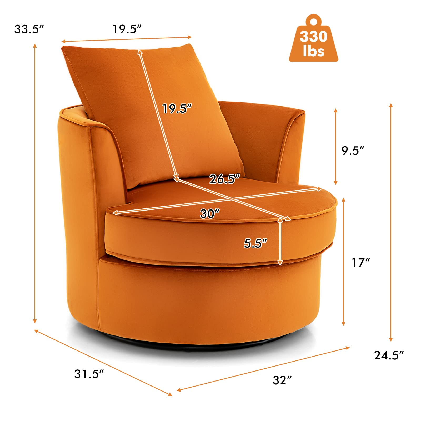 Giantex Swivel Chair for Living Room