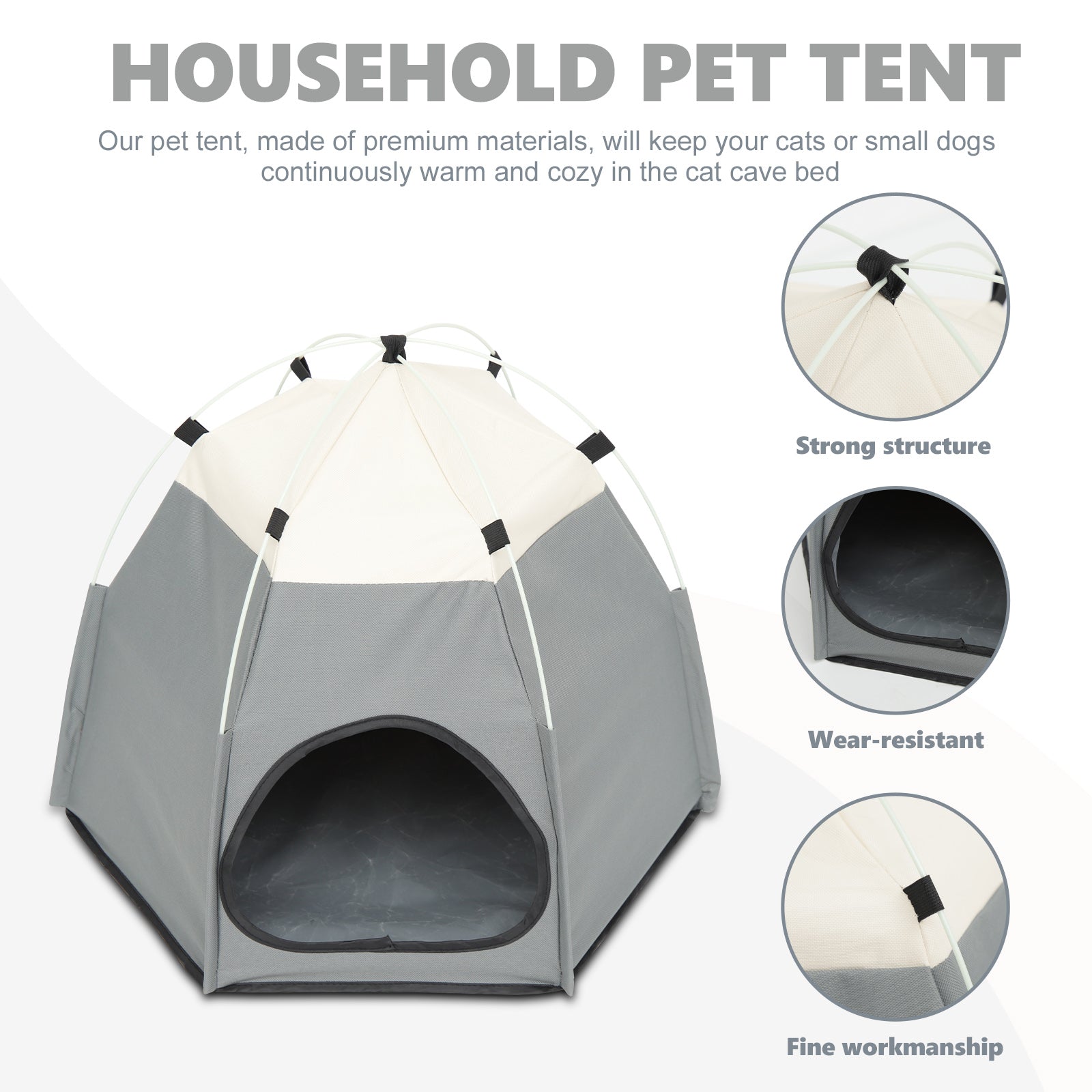 Tent Pet Cat Dog House Sleeping Tent Indoorkitten Bedhouse Decorative Household Comfortable Adorable Play Foldable