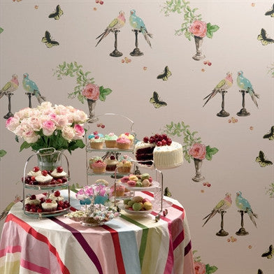 Perroquet Wallpaper in Dark Multi by Nina Campbell for Osborne & Little