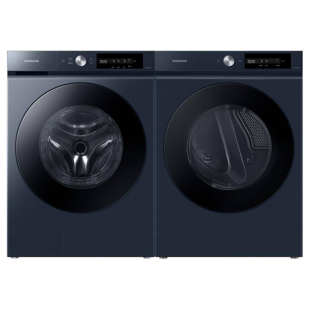  Bespoke 4.6 cu. ft. Large Capacity Smart Front Load Washer in Brushed Navy with Super Speed Wash and AI Smart Dial WF46BB6700AD