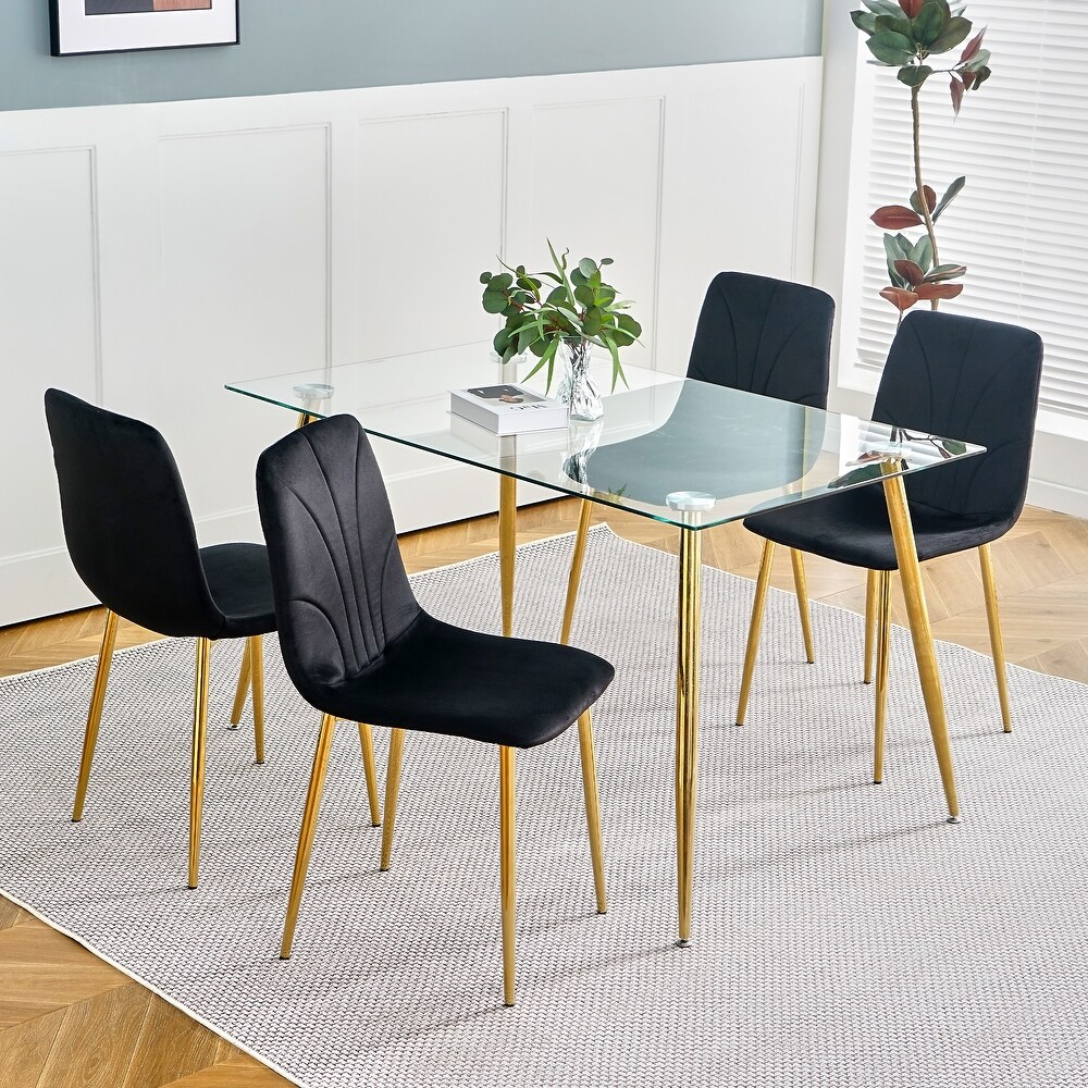 Modern simple light luxury dining chair set of 4