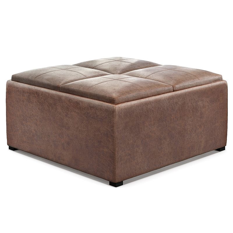 Simpli Home Avalon Coffee Table Storage Ottoman