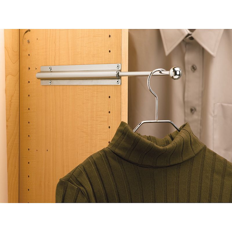 Rev-A-Shelf 12 Extendable Metal Closet Valet Clothes Rod， Chrome， CVL-12-CR