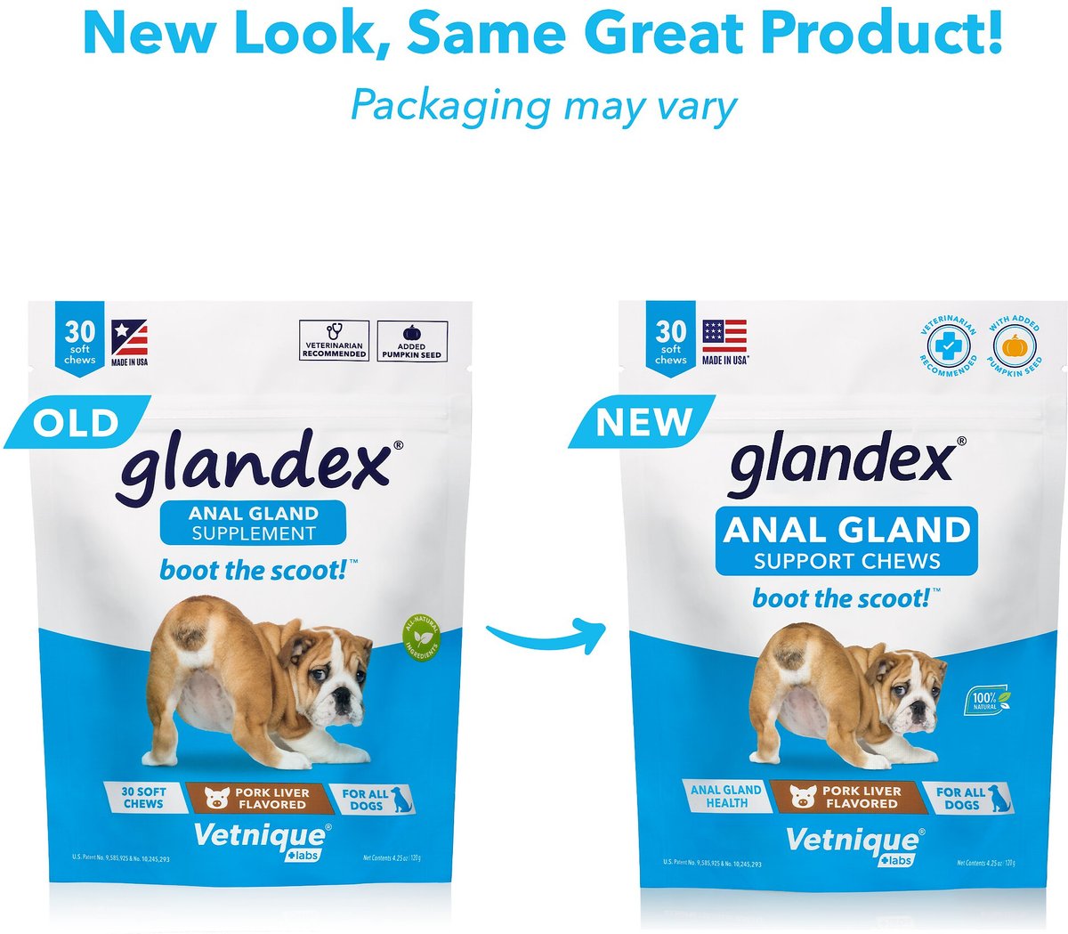 Vetnique Labs Glandex Anal Gland and Probiotic Pork Flavored Pumpkin Fiber and Digestive Soft Chew Dog Supplement