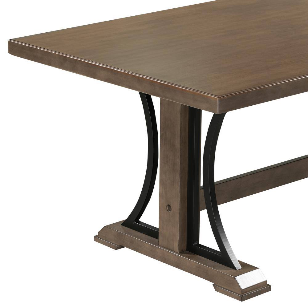 Polibi 78 in. Walnut Retro Style Wood Top Rectangular Dining Table Seats up to 8 RS-78RSWT-WU