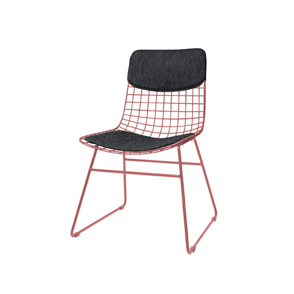 Metal wire side chair - marsala