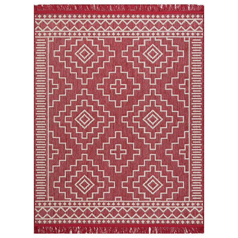 Sonoma Goods For Life® Indoor/Outdoor Red Geo Diamond Rug