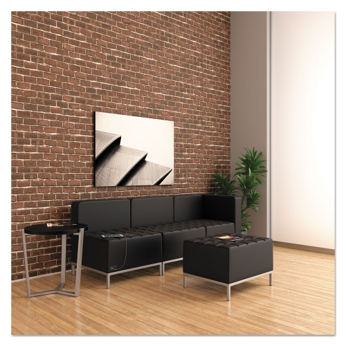 Alera QUB Series Powered Armless L Sectional， 26.38w x 26.38d x 30.5h， Black (QB8116P)