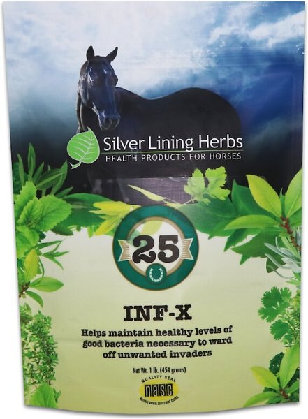 Silver Lining Herbs INF-X Immune Support Powder Horse Supplement， 1-lb bag