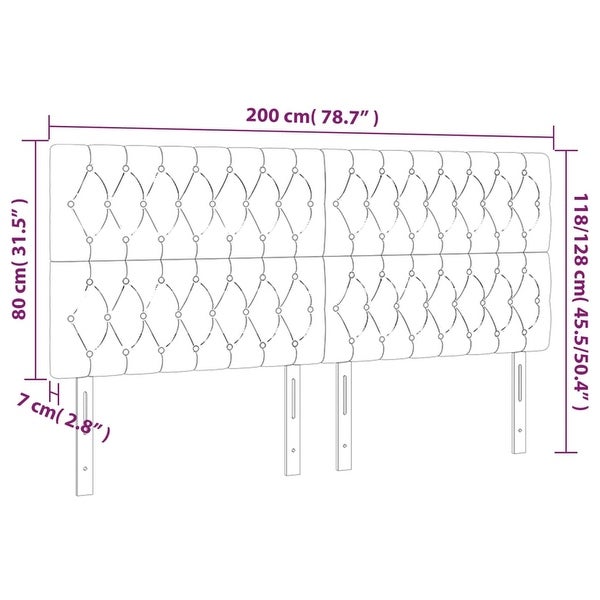 vidaXL LED Headboard Dark/Light Gray multisize Velvet - - 37421088