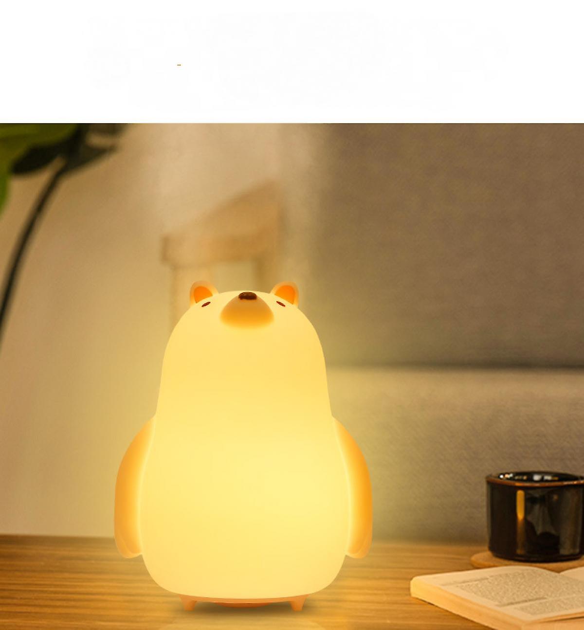 Adjustable Color Changing Led Night Light Little White Bear Silicone Cartoon Bedroom Night Light