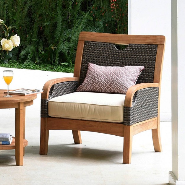 Palma Teak Patio Lounge Chair With Cushion Cambridge Casual