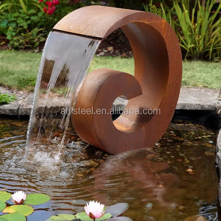 110cm CORTEN steel water bowl decorative garden fountain/waterfall