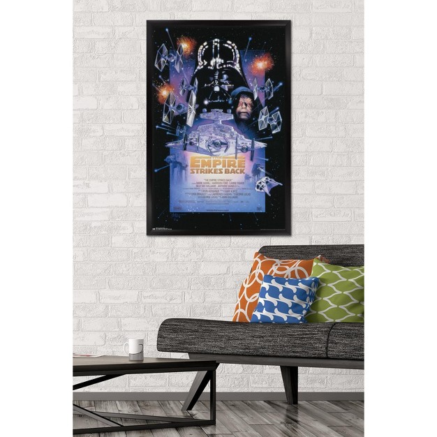 Trends International 24x36 Star Wars The Empire Strikes Back One Sheet Framed Wall Poster Prints