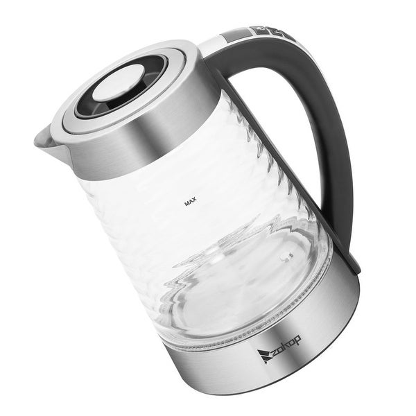 ZOKOP 0.58Gal 1200W High Borosilicate Glass Electric Kettle with Electronic Handle - - 35705129