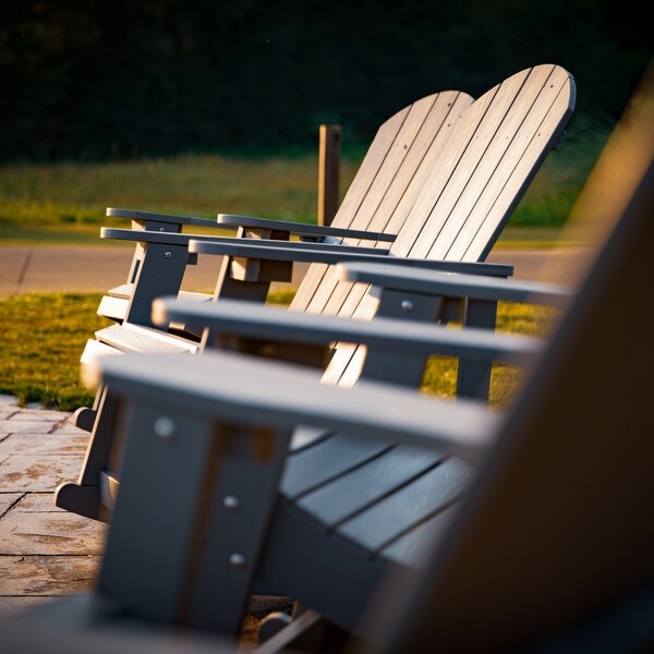 Adirondack Style Poly Resin Wood Rocking Chair for Indoor/Outdoor Use