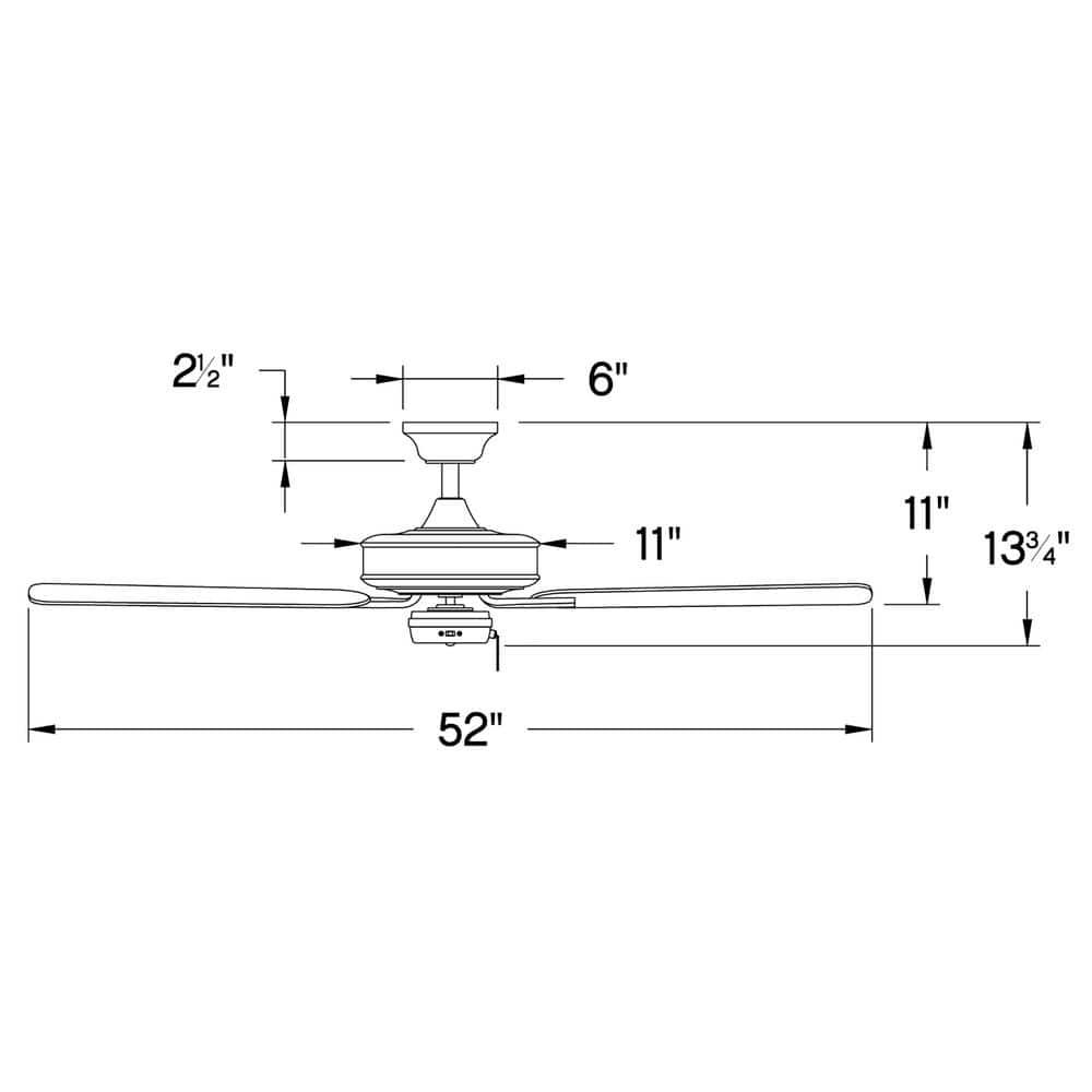 HINKLEY Hinkley Metro 52  3Speed Indoor Dual Mount Ceiling Fan Matte Black