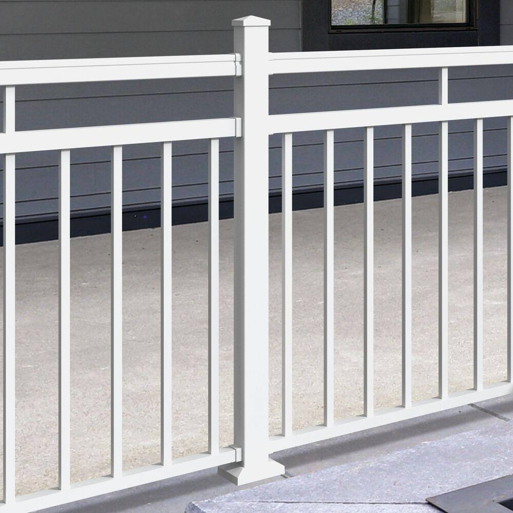 Barrette Outdoor Living VersaRail Aluminum 8 ft. White Triple Rail Topper 73050441