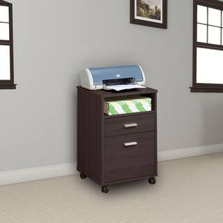 Benjara Dark Brown Mobile Storage File Cabinet BM148739