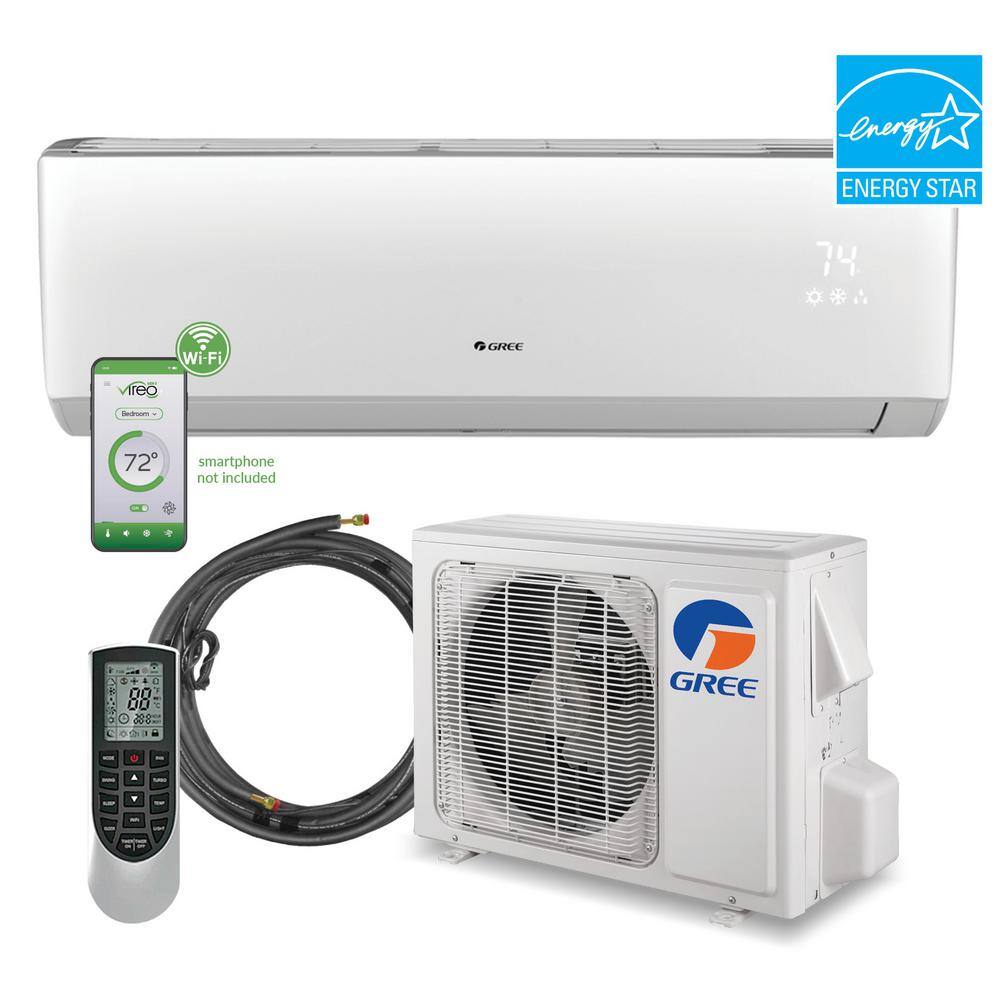 GREE Vireo Gen3 Smart Home 12000 BTU 1 Ton 25 SEER Inverter Ductless Mini Split 115V 3VIR12HP115V1AK