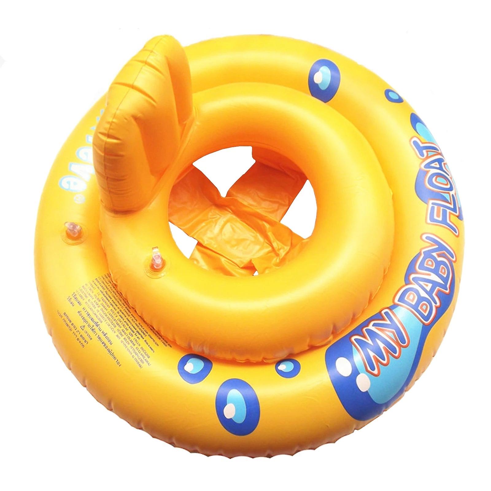 Baby Double-Ring Inflatable Swim Ring Float Seat With Backrest