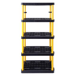 GRACIOUS LIVING Black 6-Tier Plastic Garage Storage Shelving Unit (24 in. W x 36 in. H x 12 in. D) 91090-1C-16