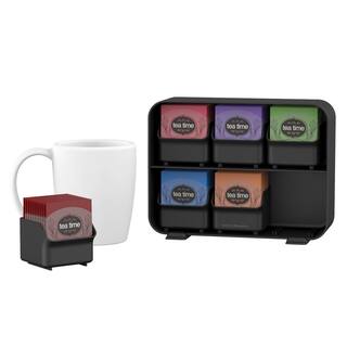 Mind Reader Clutch 6-Drawer 90-Bag Black Tea Bag Holder STBORG-BLK