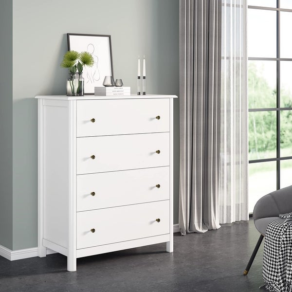 Drawer Chest， 4 Dresser Chest of Drawers， Clothes Storage Cabinet with Drawers， Modern Dresser for Bedroom - as picture - - 37668986