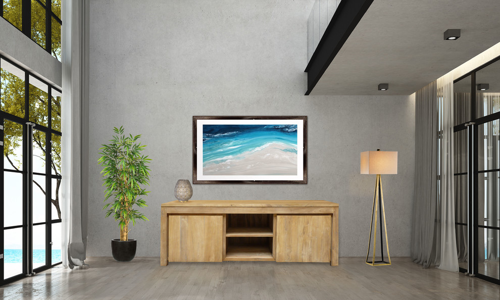 Recycled Teak Wood Solo Media Center  2 Door   Transitional   Entertainment Centers And Tv Stands   by Chic Teak  Houzz