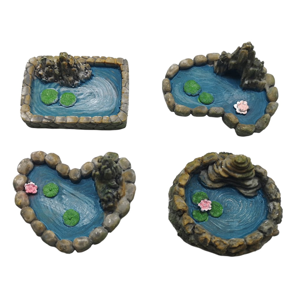 4 Resin Craft Fairy Garden Accessories Lawn Decor