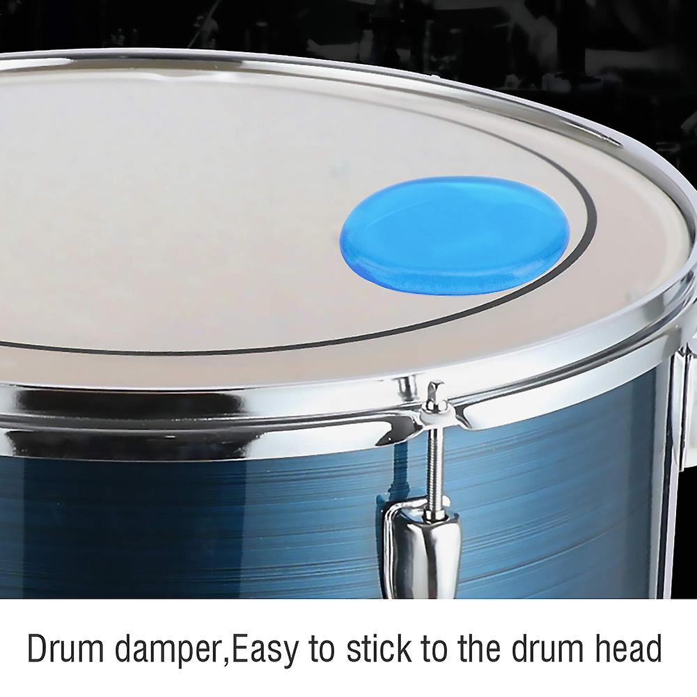 12pcs Drum Damper Silencer Percussion Instrument Accessories Silicone Self-adhesive Blue