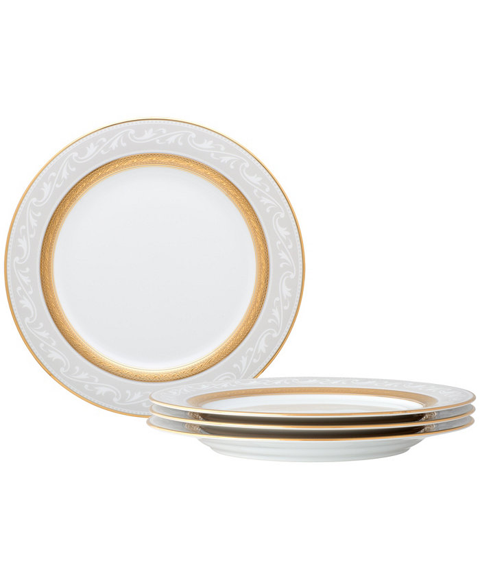 Noritake Crestwood Gold Set of 4 Accent Plates Service For 4