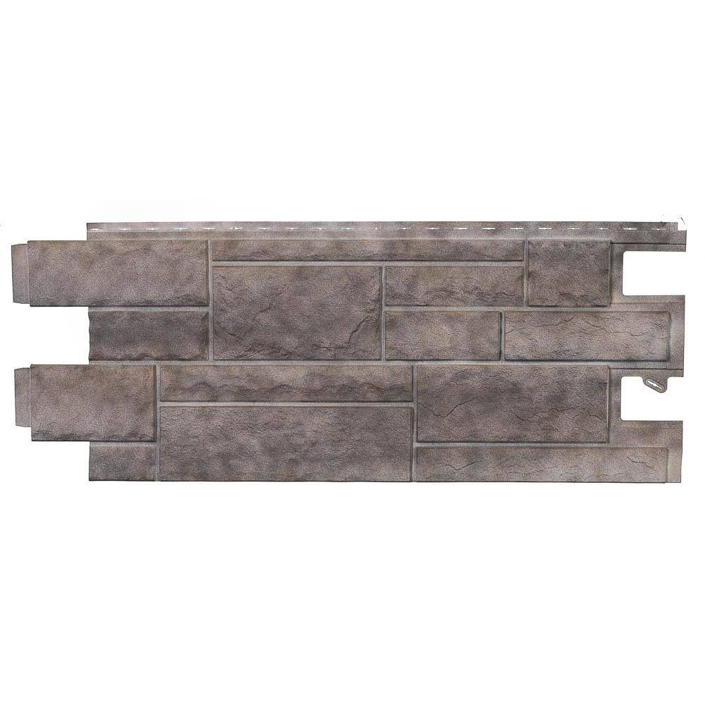 Novik Stone PHC - 48 in. x 18.5 in. Premium Hand-Cut Stone in Shadow Gray (46 sq. ft. per Box) Vinyl Siding 100440201