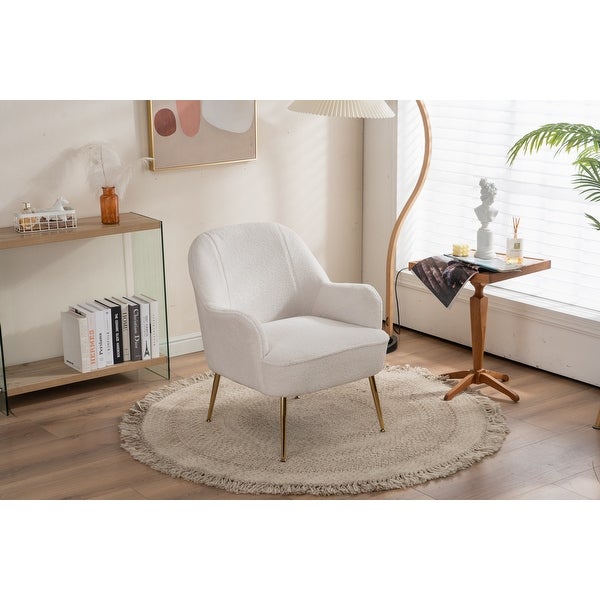 Modern Soft Teddy Fabric Ergonomics Accent Chair Living Room Chair Bedroom Chair Home Chair With Adjustable Legs