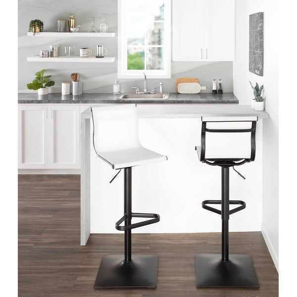 Porch and Den Bixby Adjustable Bar Stool in Black Metal